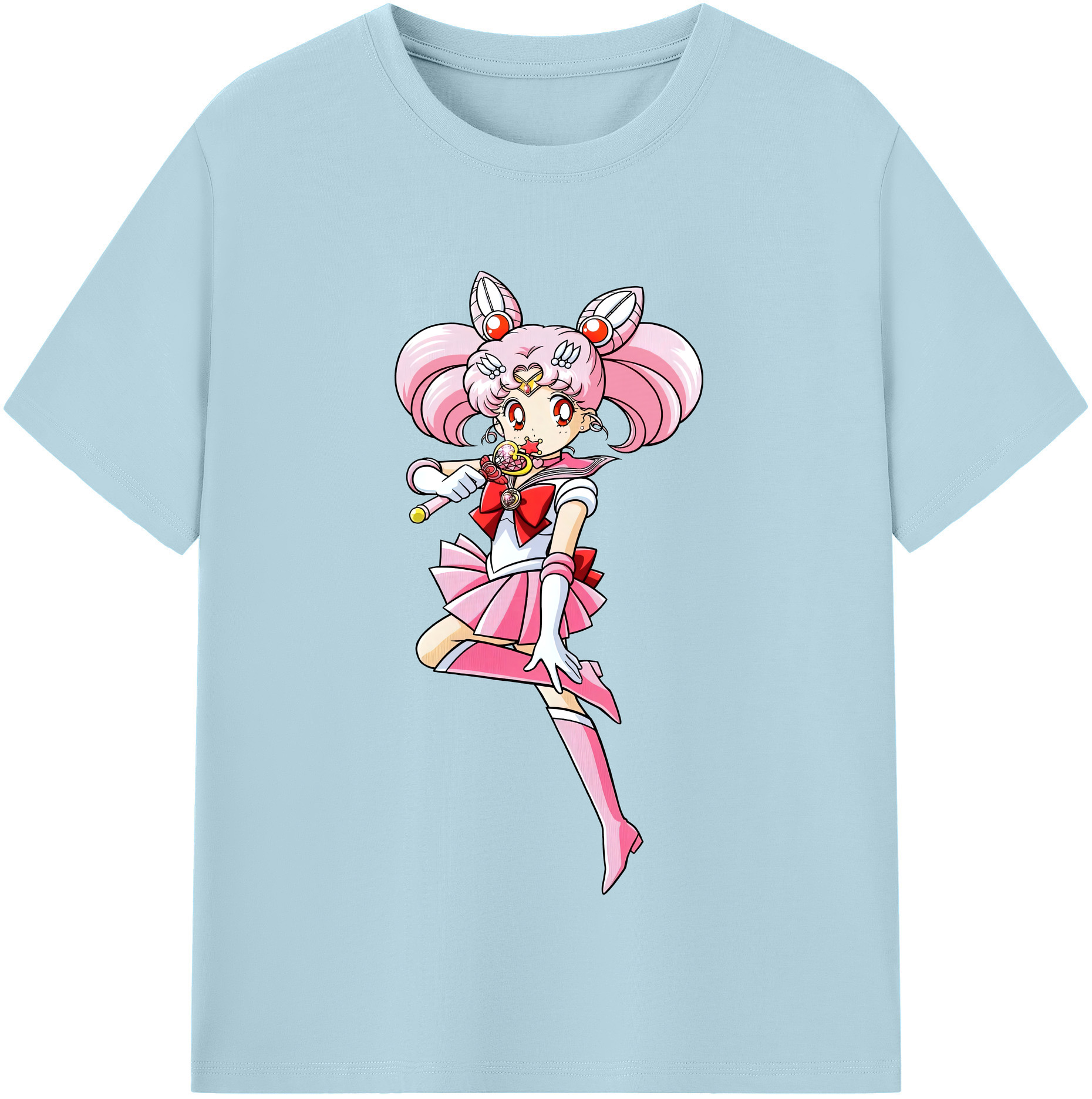 （画像用） 美少女戦士セーラームーン ちびうさ Sailor Moon Chibiusa Tsukino Usagi Small Lady Serenity 綿100％半袖Tシャツ（フロントプリント）